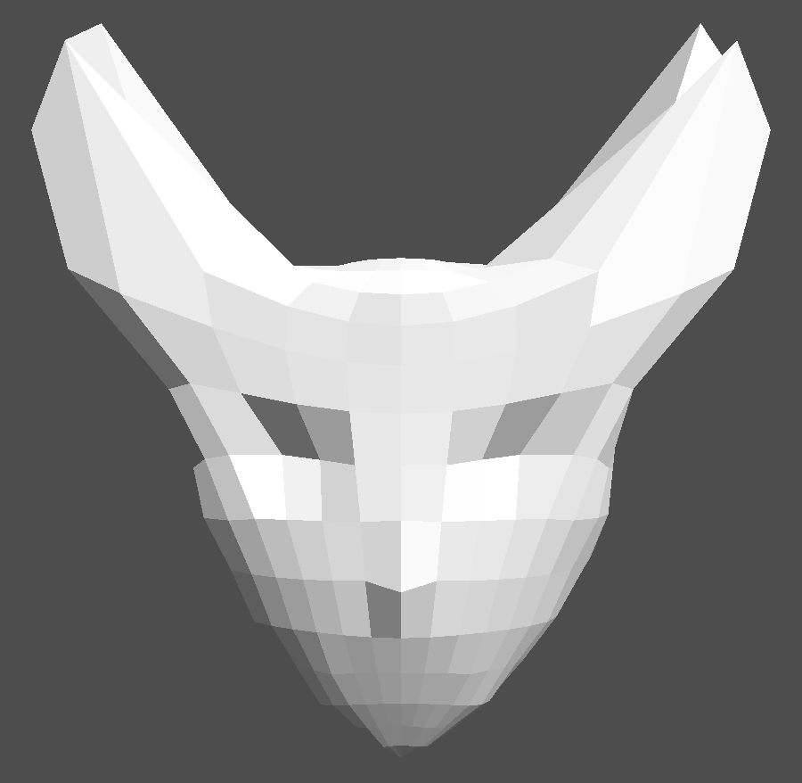 3d modelled face with devil horns